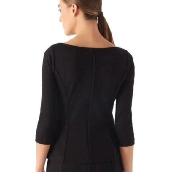 WHBM Black Peplum Top Size 2 EUC - Picture 2 of 6